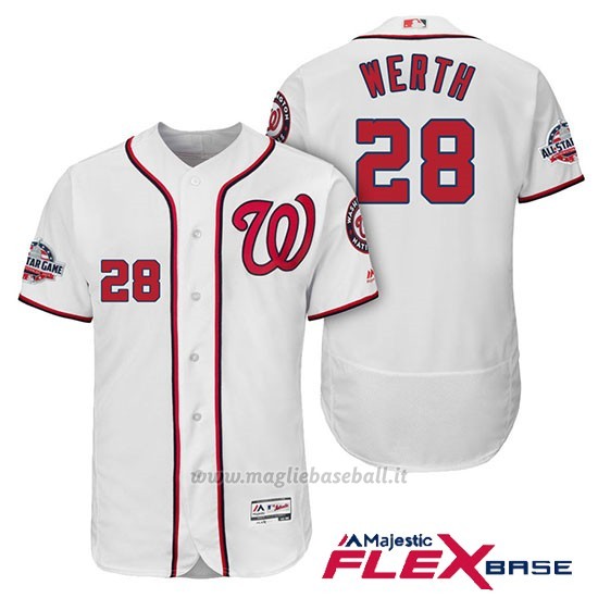 Maglia Baseball Uomo Washington Nationals Jayson Werth Bianco 2018 All Star 1ªFlex Base
